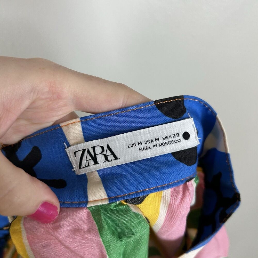 Zara M Maxi Skirt Batik Abstract African Colorful Rainbow Print Dopamine Dressin - Picture 7 of 7